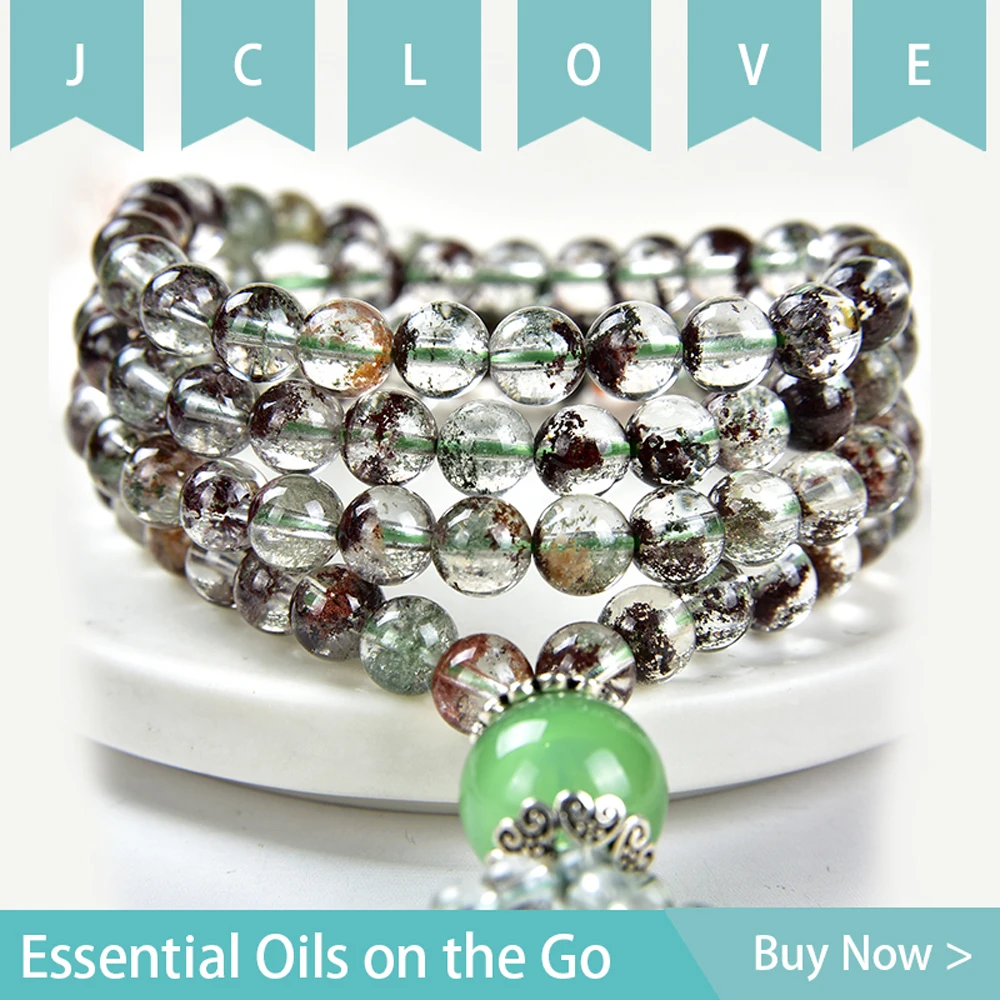 

Green Crystal Necklace Aromatherapy Bracelet Genuine Natural Stone Essential Oil Diffuser Jewelry Beaded Healing Power Crystal