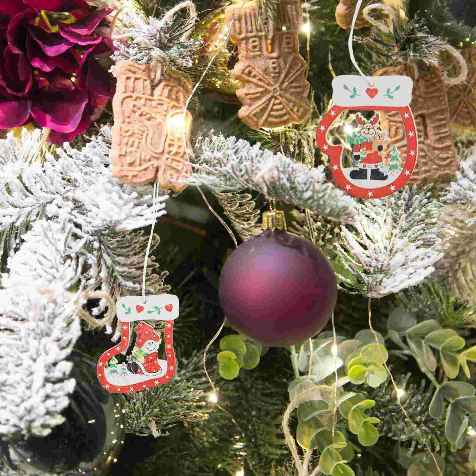 Details about   12pcs Christmas Tree Wooden Hanging Pendants Ornaments Xmas Wedding Decor H3L9 