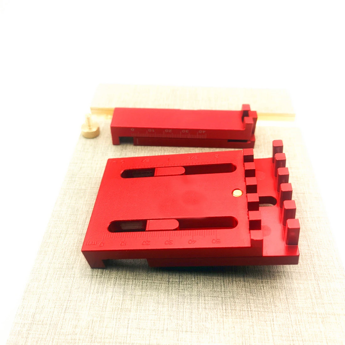 

T1+T2 Woodworking Gaps Measuring Ruler Line Sawtooth Ruler Marking Tool Aluminum Alloy Durable, Never Rust And Practical To Use