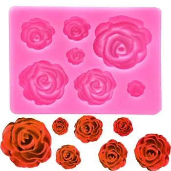 

Fondant Rose And Flower Shaped Silicone Molds Decorate Cake Kitchen Utensils Chocolate Baking Mold Pastry Tools Kitchen Cocina