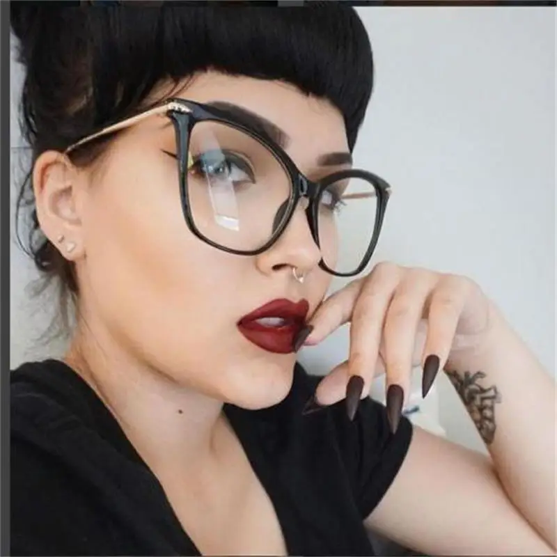 Fashion Cat Eye Womans Reading Glasses prescription Lens Oversized women transparent glasses elderly readers Eyeglasses Frames 2