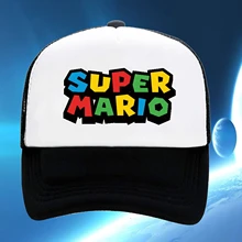 Супер Марио художественный дизайн с буквенным принтом модные регулируемые остроконечные кепки сетчатые бейсбольные кепки