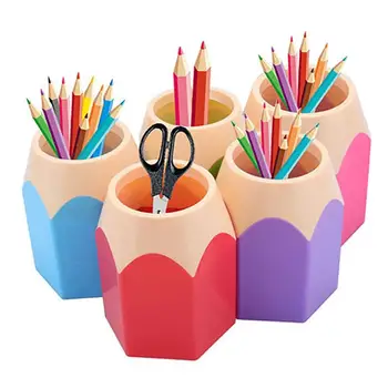 

Creative Pen Vase Pencil Pot Makeup Brush Holder Stationery Desk Tidy Container Office Supplies