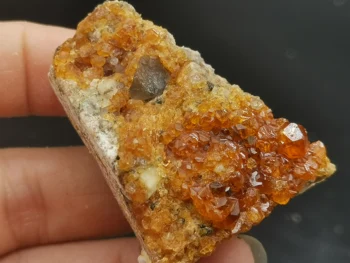 

40g.Rare natural garnet crystal hexagonal point feldspar mica brass multi mineral crystal symbiotic halo energy healing