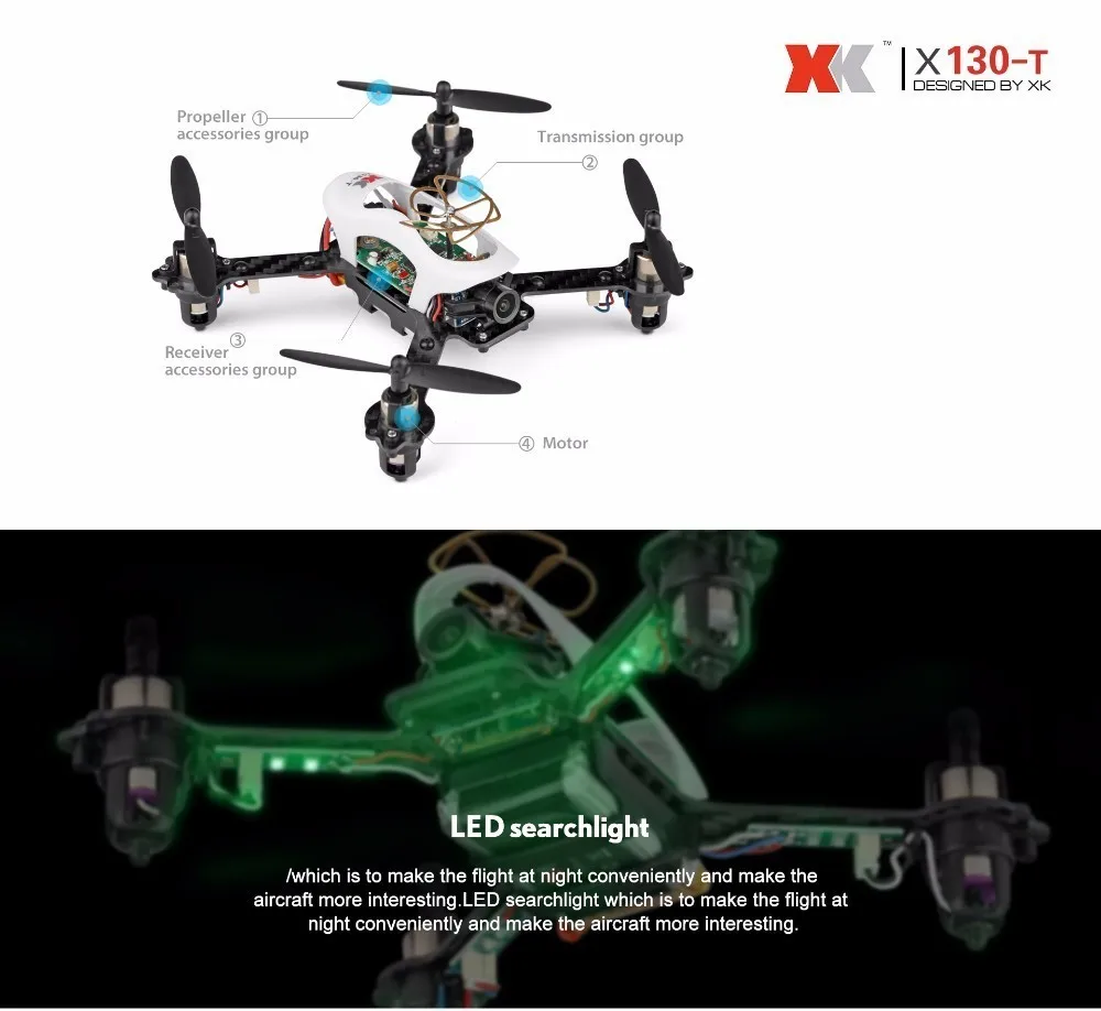 WLtoys XK X130-T 5,8G FPV 3D/6G режим гоночный Дрон с HD камерой 2,4G 4CH карбоновое Волокно Рамка RTF Мини RC Квадрокоптер