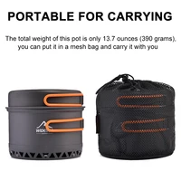 Widesea – ustensiles de cuisine de Camping 2,3 l, ensemble de casseroles de cuisine en plein air, cuiseur thermique, vaisselle de voyage, Bowler, Pot de cuisine touristique, équipement d'ustensiles 6