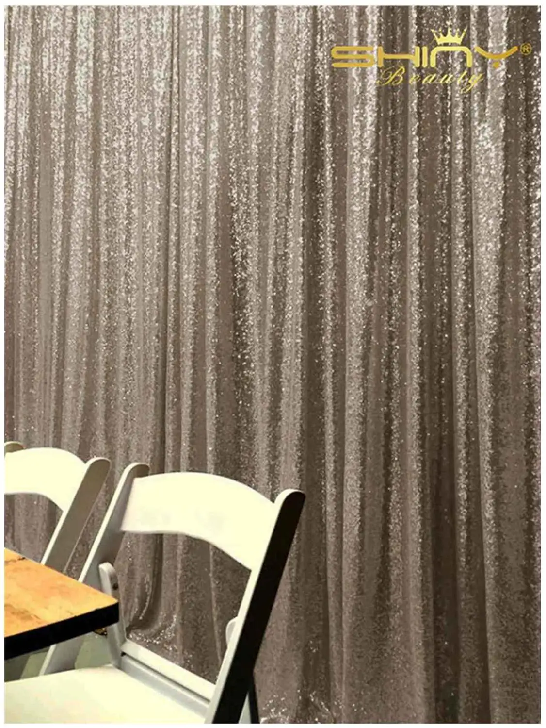 

Shinybeauty Copper Color Party Curtain Sequin Photo Backdrop Curtain Decoration Stage For Birthday-M190726