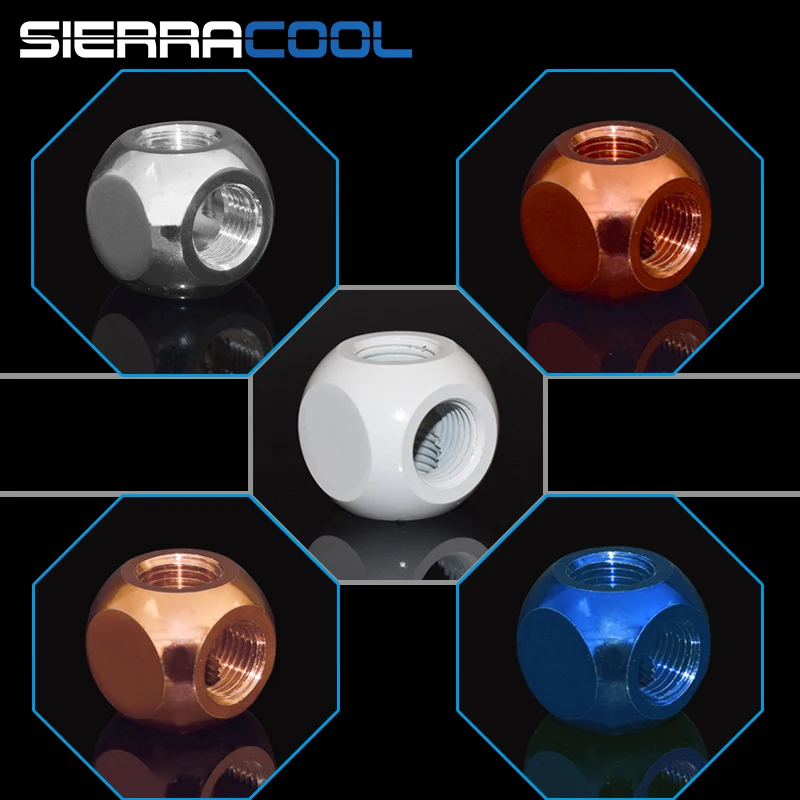 

G1 / 4 "X3 black white silver Gold three links cubic Adaptors Water cooling accessories PC water cooling