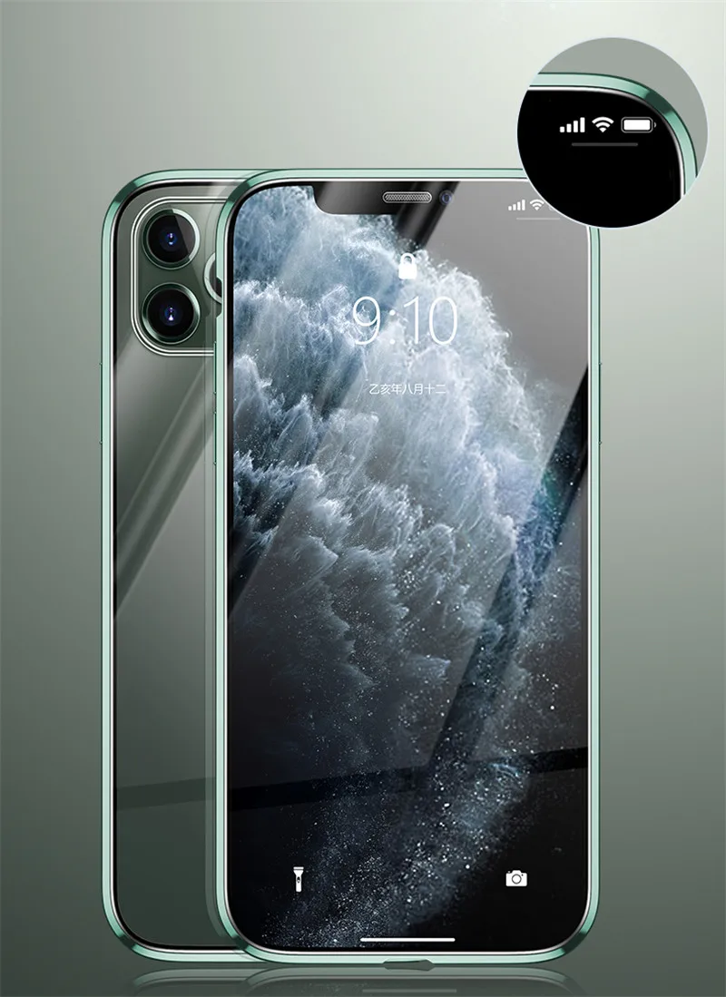Магнитный чехол класса Xs Max для iPhone Xr, чехол с металлической рамкой, закаленное стекло, прозрачный чехол для iPhone 7 8 Plus X 11 Pro Max, чехол