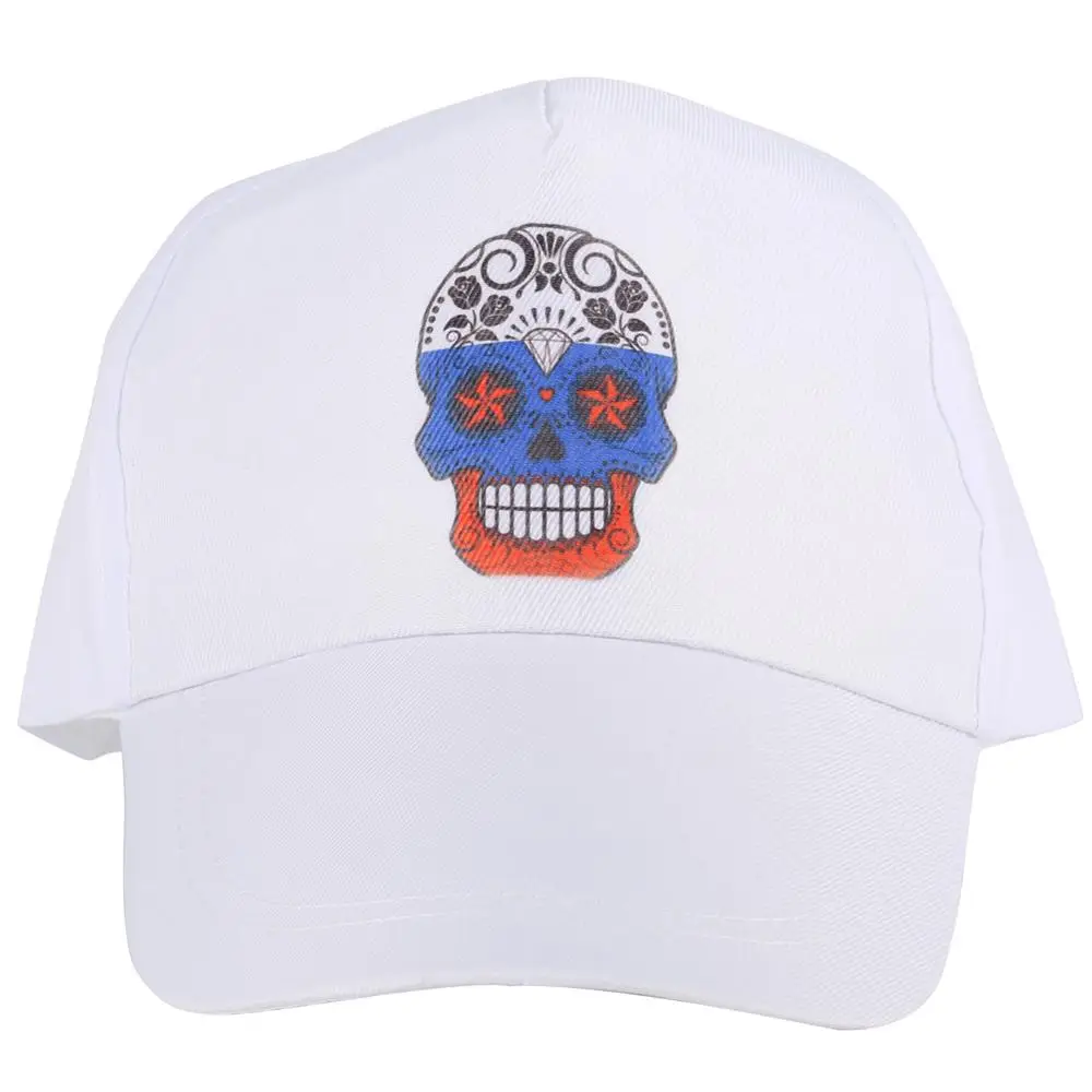 Skull White Белые бейсбольные кепки с принтом, повседневные спортивные бейсболки из хлопка и полиэстера для женщин и мужчин с регулируемым ремешком - Цвет: Skull White