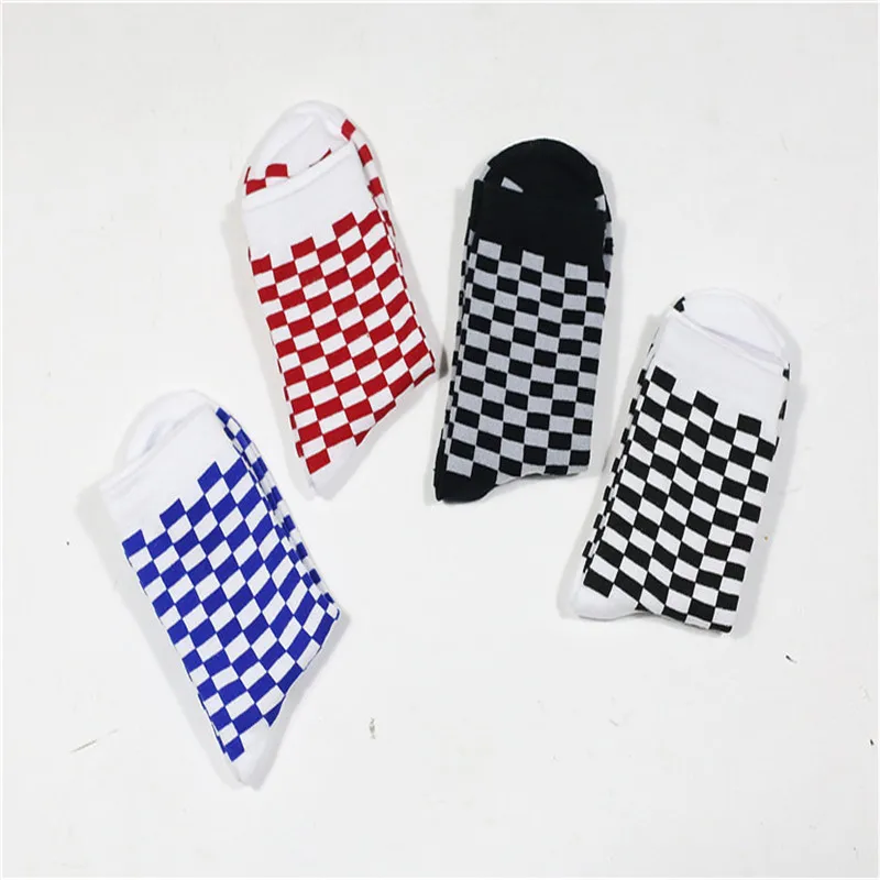 Модные забавные Харадзюку тренд женские шахматные носки геометрические корейские мужские хип хоп хлопковые унисекс уличная Новинка счастливые носки