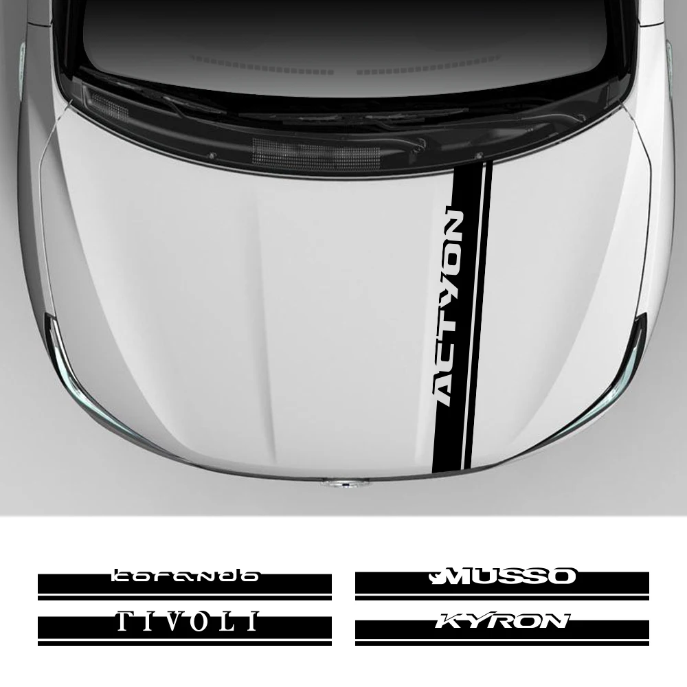 Car Hood Stickers for SsangYong Actyon Korando Rexton Musso Kyron