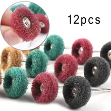 12 шт., 25 мм, 0,98 дюйма, тканевая полировальная щетка для шлифовки, шлифовка, полировка, Шлифовальная головка, сверло, роторный инструмент, аксессуары