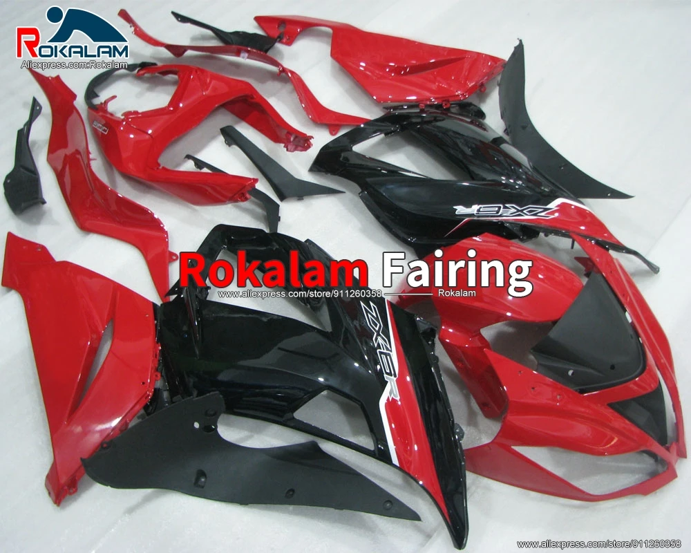

Обтекатель для Kawasaki Ninja ZX6R 2013 2014 2015 2016 2017 ZX636 13 18 красный черный комплект для кузова мотоцикла (литьё под давлением)