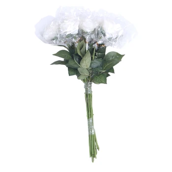 

10 pcs Latex Real Touch Rose Decor Rose Artificial Flowers Silk Flowers Floral Wedding Bouquet Home Party Design Flowers white