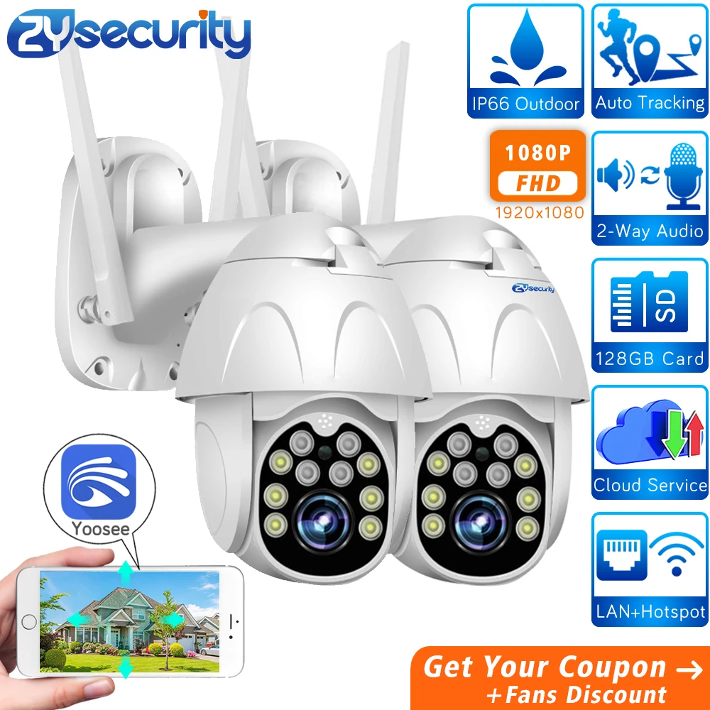 Najtaniej 1080p WiFi kamera ptz zewnętrzna bezprzewodowa kamera ochrony domu prędkość Dome karta SD P2P chmura wideo cctv kamera monitorująca Yoosee