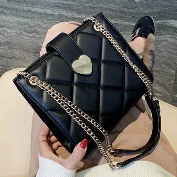 

Elegant Female Lattice Tote bag 2020 Fashion New High-quality PU Leather Women's Designer Handbag Chain Shoulder Messenger Bag