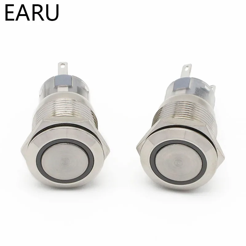 1Pc 19mm waterproof momentary metal push button switch high head switches RG 