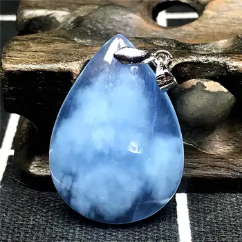 

Real Natural Ocean Blue Aquamarine Pendant Jewelry For Woman Man Crystal Silver 33x23x7mm Beads Clear Water Drop Stone AAAAA