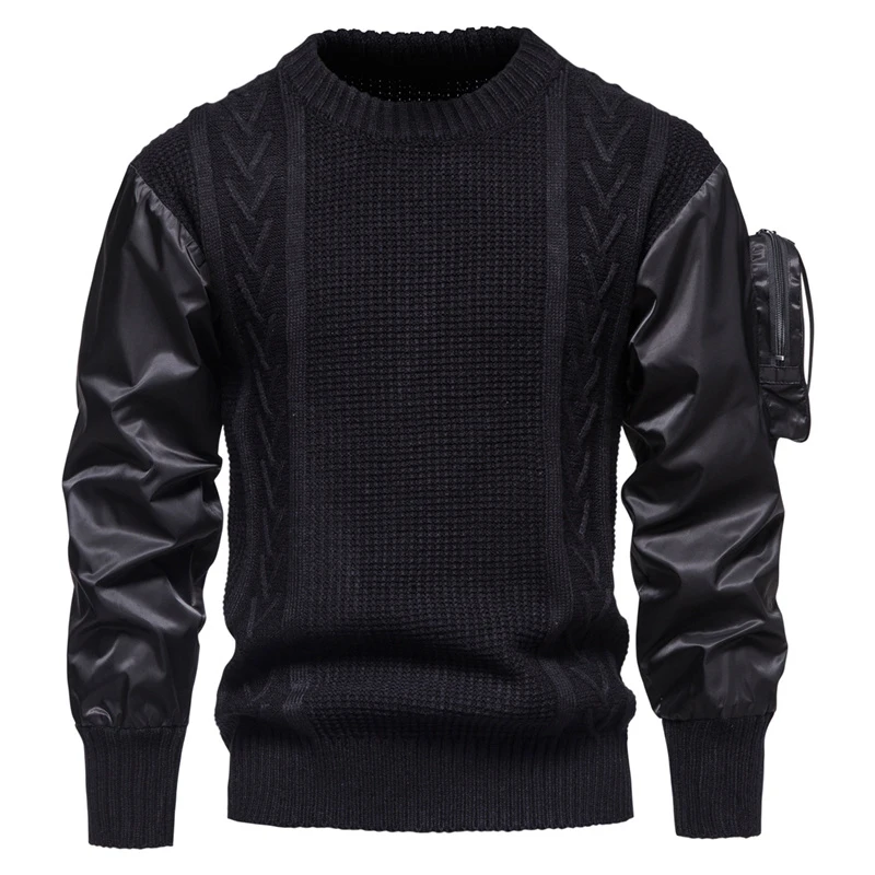 submariner jumper Army Sweater Men Tactical Military Outdoor Patchwork Arm Pocket Designer Pullover Jumper Sweaters Mens Jersey Hombre Streetwear the dude cardigan