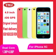 Apple – authentique Smartphone iPhone 5C débloqué, téléphone portable, écran de 4.0 pouces, mémoire de 8GB/16GB/32GB de ROM, Dual Core, caméra de 8mp, IOS, WIFI, GPS, Bluetooth