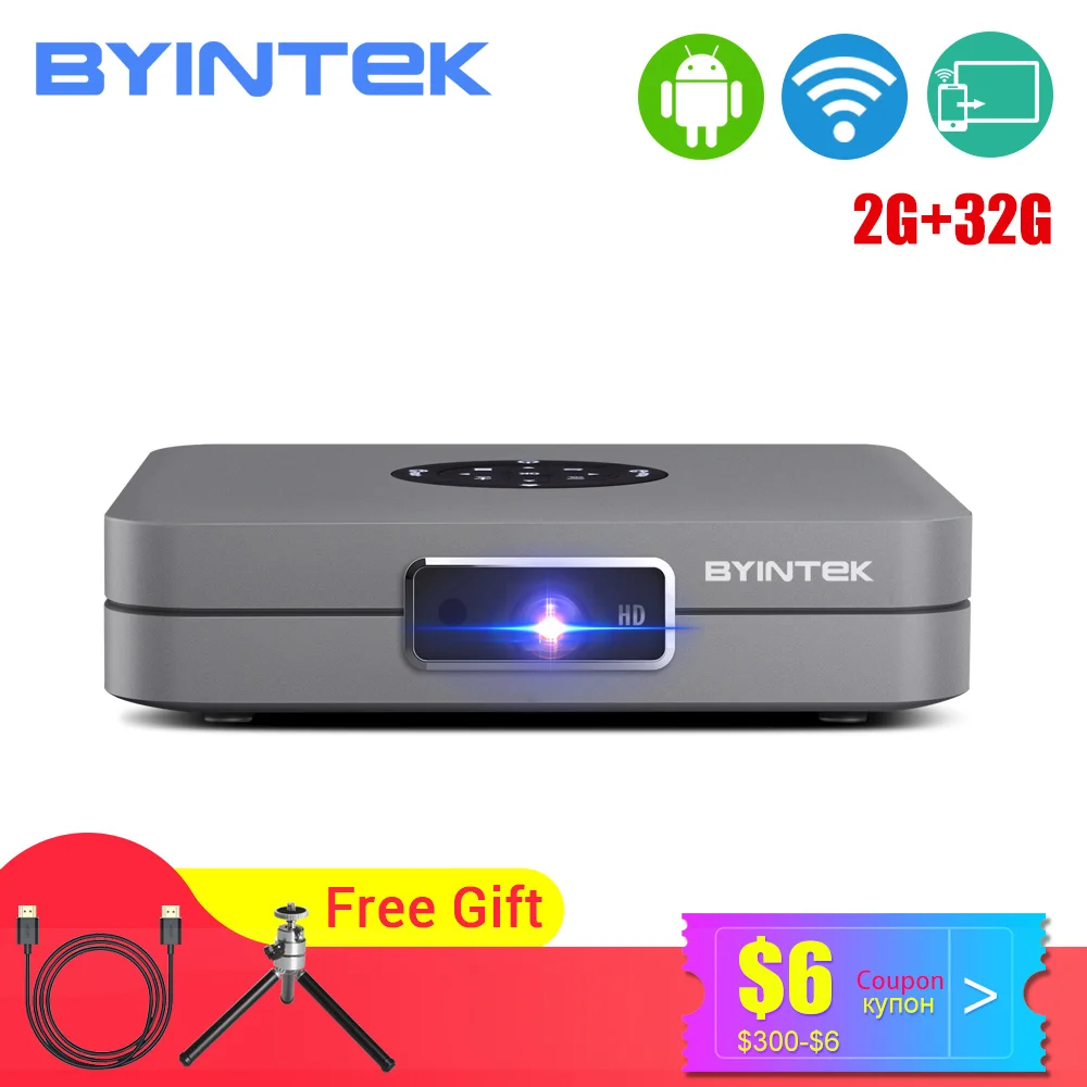 Мини проектор BYINTEK U20 4K Full HD 300 дюймов Android Wi Fi| |