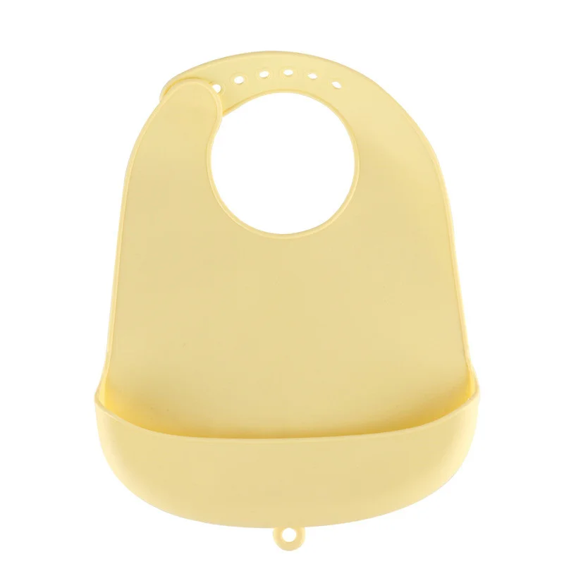yellow baby bib Водонепроницаемый детский нагрудник для кормления ребенка слюнявчик полотенце новорожденного сплошной цвет фартук Регулируемый отрывистый силиконовый нагрудник - Цвет: yellow baby bib