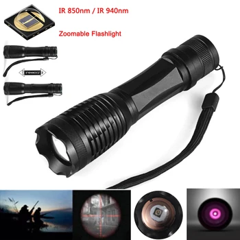 

E5 IR850-940nm Night Vision Flashlight Infrared Waterproof LED Flashlight Zoomable Ultra Light used with night vision device