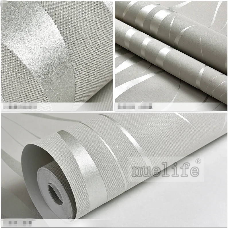 Simple modern gold striped wallpaper plain non-woven wallpaper living room modern minimalist bedroom solid color home wallpaper