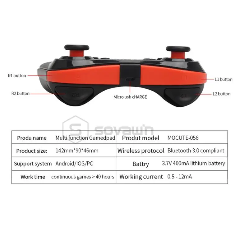 Mocute 056 беспроводной геймпад Bluetooth игровой контроллер с джойстиком планшет Смарт VR tv игровой коврик Joypad для iOS ПК Android телефонов
