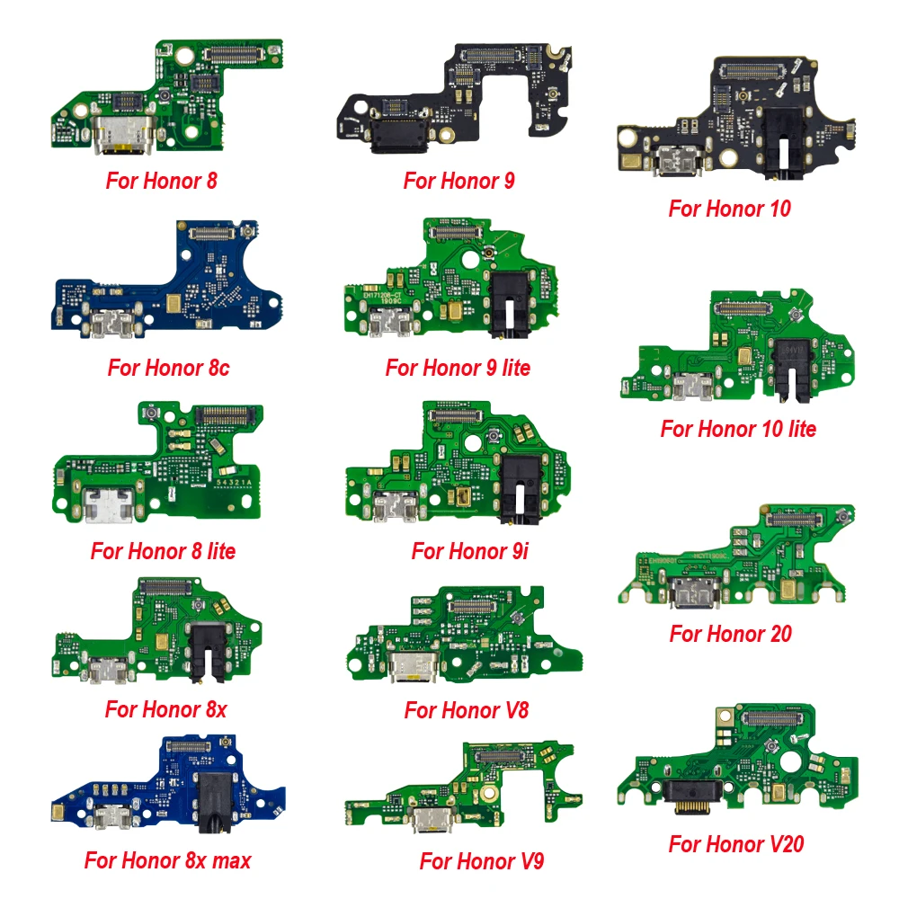 1pcs For Huawei honor 8 9 10 20 lite 8c 8x max 9i v8 v9 v20 USB Charger Board Connector Charging Dock Flex Cable Repair Parts | Мобильные