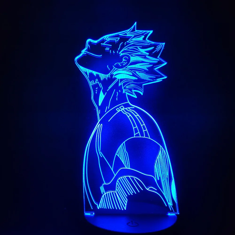 Haikyuu Bokuto 3D Led Anime Illusion Nightlights Led Color Changing Table Lamp For Home Decor