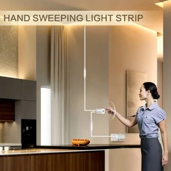 

DC 12V LED Strip Light Hand Sweep Scan Sensor LED Lights Diode Tape Cabinet Cupboard Kitchen Bed Lighting Backlight 1M 3M 4M 5M