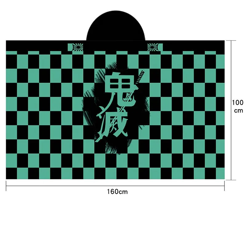 Demon Slayer Kimetsu no Yaiba cosplay shawl anime Kamado Tanjirou Kamado Nezuko fara plush keep warm 1.6m for gift