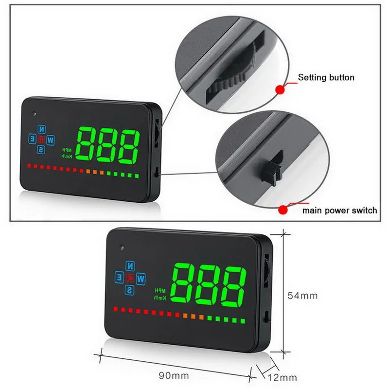 Large Screen 3.5" GPS Speedometer Digital Car Speed Display Over Speeding Alarm System Universal For Bike Motorcycle Truck HOt