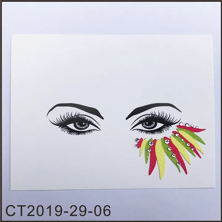 K Fashion Acrylic Rhinestone Face Stickers Drill Stick Crystal Environmental Resin Diamond Women Forehead Eyebrows Face Sticker - Цвет: K