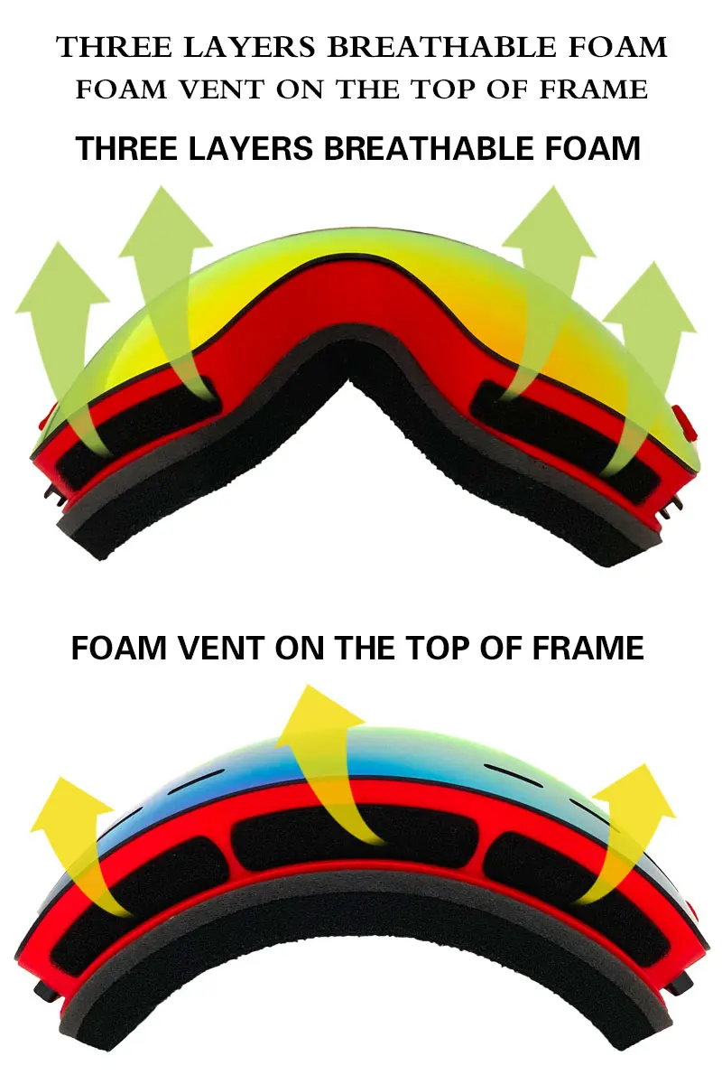 KUWOMAX лыжные очки для мужчин и женщин, очки для сноуборда, двухслойные очки с защитой от уф400 лучей, лыжные очки, противотуманные лыжные маски
