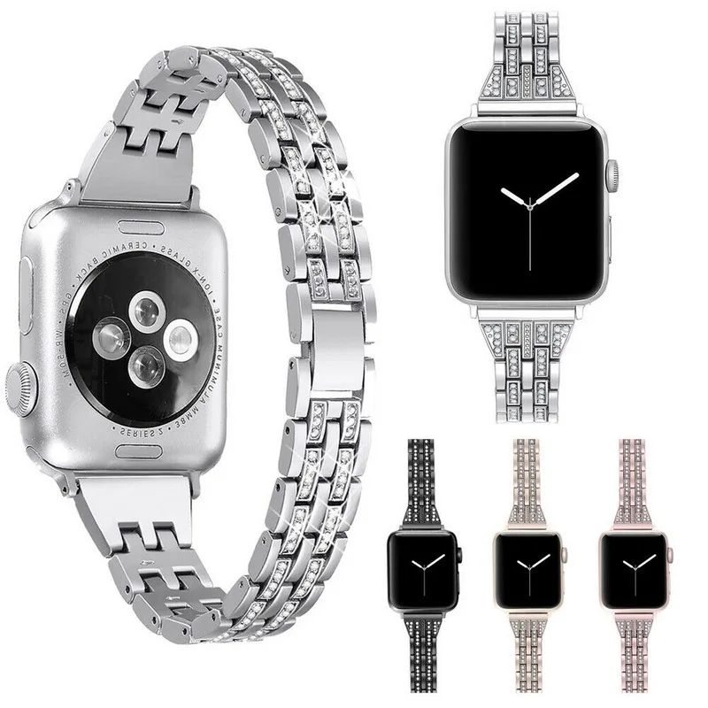 

Luxury Metal Watch Band Strap Bracelet For Apple iWatch Series 4 3 2 1 38mm 42mm Stainless Steel Wristbands For Apple iWatch 4