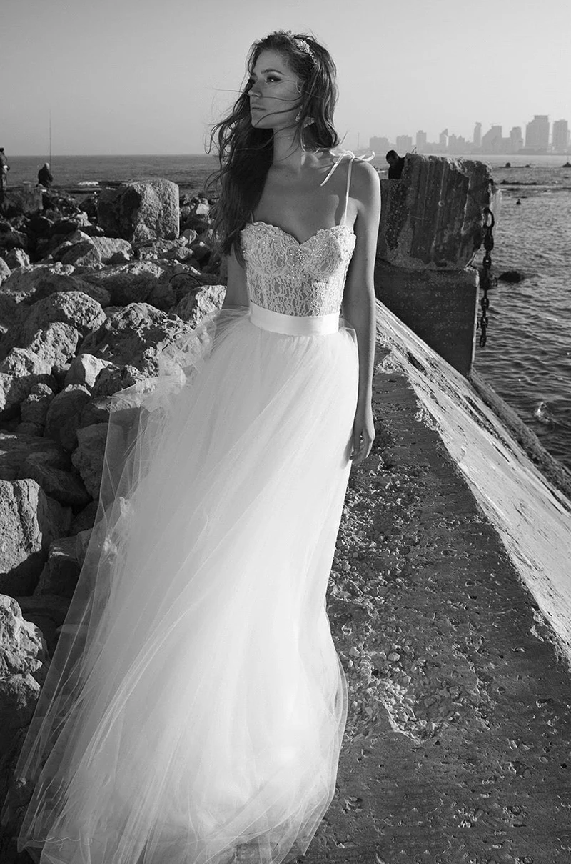 Smileven пляжное свадебное платье трапециевидные Свадебные платья для принцесс Бохо Спагетти ремень Свадебные платья Vestido De noiva