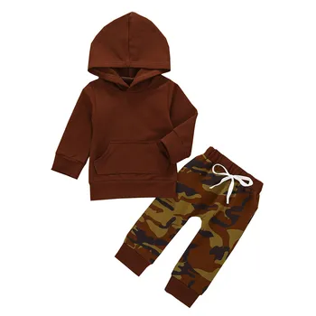 

2020 Toddlers Clothes Baby Boys Long Sleeve Hoodies Personalized Camouflage Printing Trousers Spring Autumn