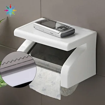 

1pc Creative Wall Mounted Toilet Paper Holder Paper Roll Holder Tissue Rack Phone Storage Box Rack Tissue Dispenser W118