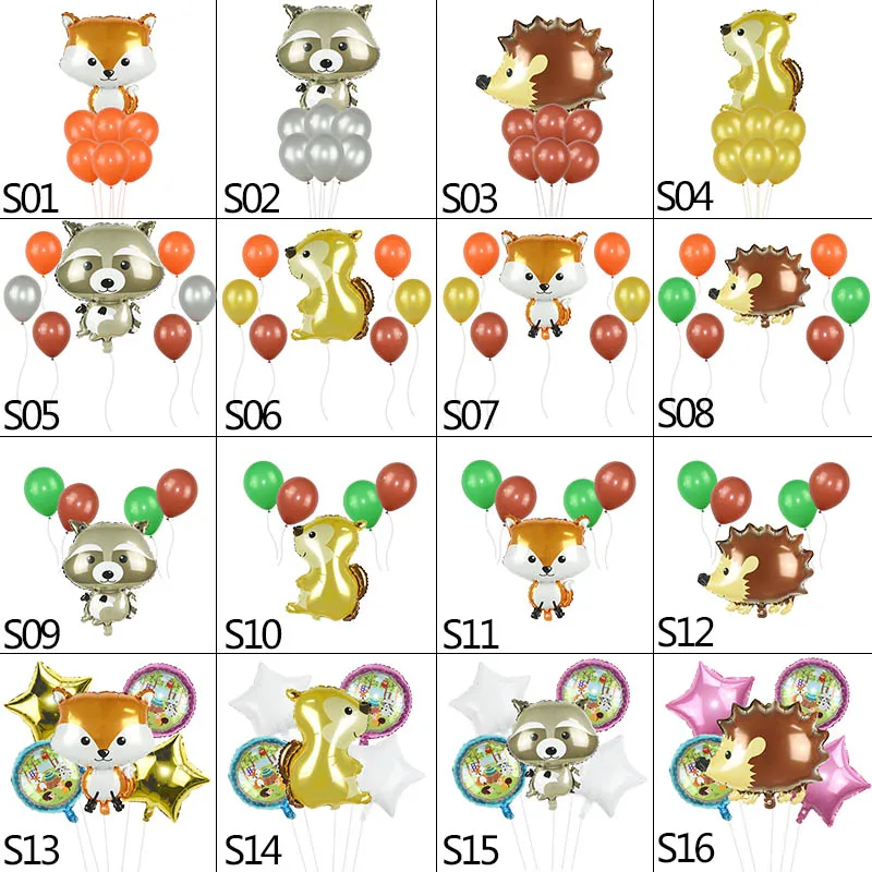 NEW Safari Jungle Theme Party Supplies Forest Animal Balloons Raccoon Fox Foil Ballon DIY Baby Shower Kids Birthday Decor Globos