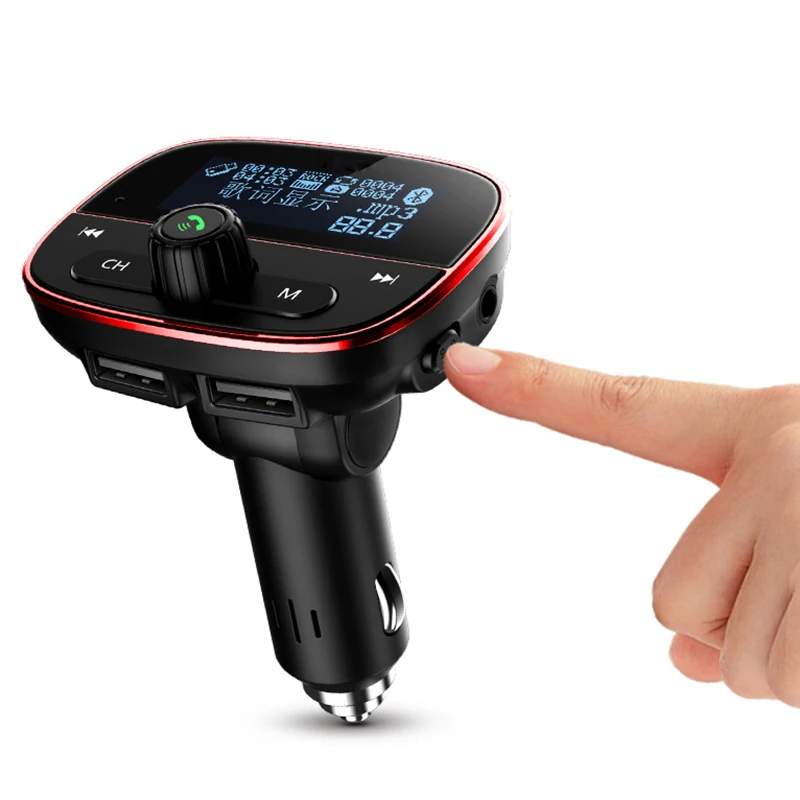 Fm-передатчик Автомобильный MP3-плеер Многофункциональный Bluetooth 4,2 Usb Автомобильный дисплей вызов цветной экран лирика Громкая связь 3.4A быстрая
