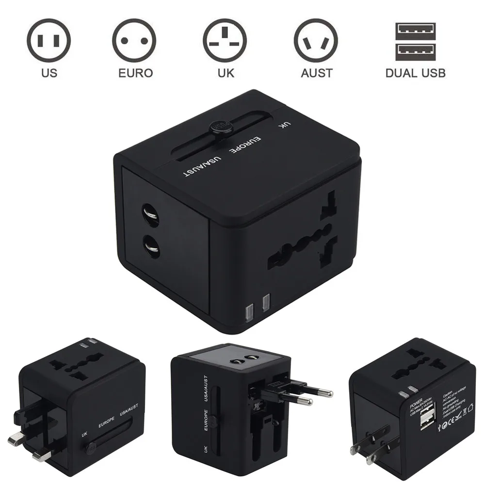 Универсальный Интегрированный дорожный преобразователь MOSUNX World с двойным USB