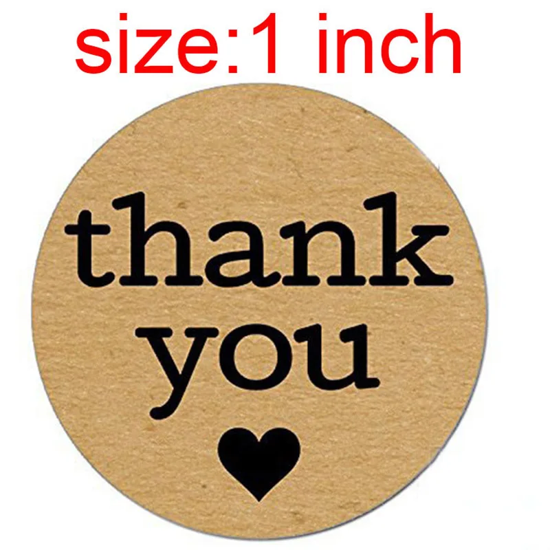 1 дюйм. Натуральная крафт бумага Thank You Sticker s seal labes В подарочной упаковке стикер