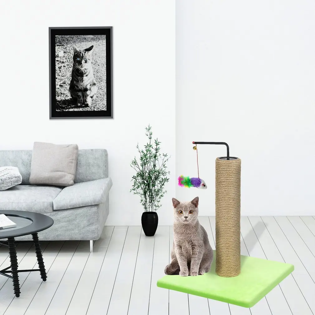 M6-1 Pet Cat Tree Climbing Frame Toy with Fish Shape Bell Toy Cat Scratching Posts Cat Scratch Board Jumping Training Toy