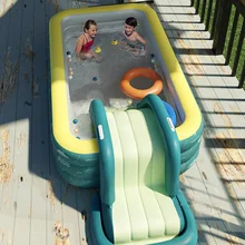 3 Layer Kids Outdoor Swimming Pool Inflatable Slide Inflatable Toys Removable Pools 4.28m Piscina Swimming Accessories AB50YC