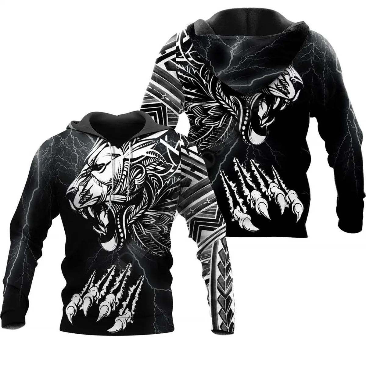 Polynesian Lion 3D printed Hoodies sweatshirts Men Women Fashion Hooded Long Sleeve streetwear Funny Animal Pullover 02