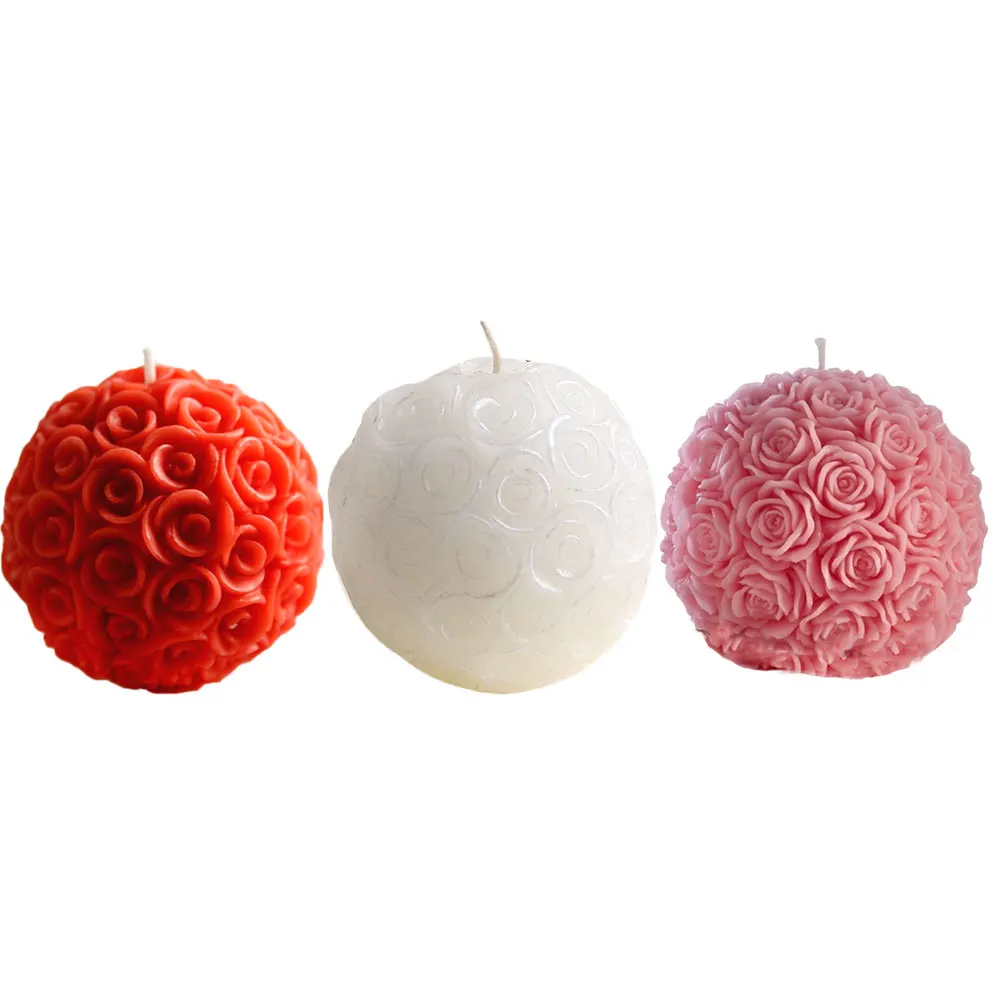 

Romantic 3D Rose Ball Candle Decorative Elegant Wax Home Wedding Decor