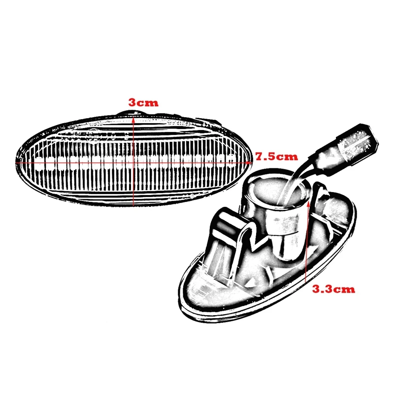 2 шт. автомобильный сигнальный светильник, светодиодный автомобильный боковой светильник, сигнальные лампы, боковые индикаторы для Nissan Micra Note Qashqai J10 X-Trail